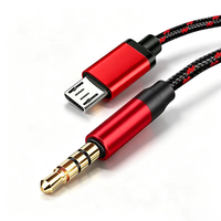 Câble audio OEM ODM 4 pôles mâle vers 3,5 mm mâle plaqué or, câble audio pour voiture, câble audio stéréo tressé en nylon, câble pour microphone et haut-parleur