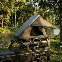 Carpa de Techo Rígida de Aluminio, Carpa Desplegable para Techo de Auto, para SUV, Camping y Viajes Todoterreno