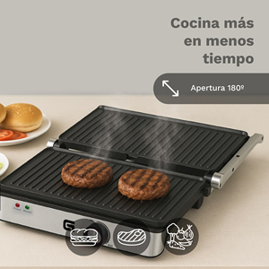 Griglia elettrica G da 2000W in acciaio inox, doppia piastra per sandwich per cottura interna - Product Image 4