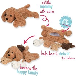 Perro de Peluche de Alta Calidad con 4 <span class=keywords><strong>Cachorros</strong></span> en el Vientre, Lindos Peluches y Juguetes de Peluche para Niñas y Niños - Product Image 5