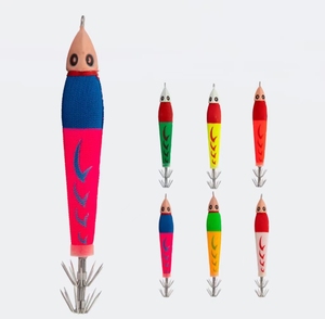 Señuelo <span class=keywords><strong>de</strong></span> pesca <span class=keywords><strong>de</strong></span> alta calidad y gran venta para camarones, calamares y pulpos, <span class=keywords><strong>de</strong></span> plomo pesado y madera, con ojos láser 3D y fluorescente - Product Image 1