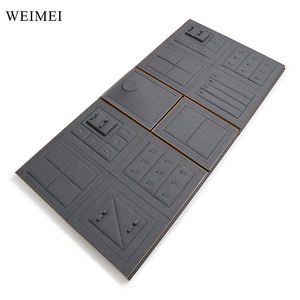 WEIMEI Vente en gros de présentoirs à bijoux en daim de luxe, présentoir de comptoir à bijoux en velours bleu - Product Image 3