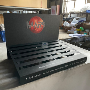 Tùy chỉnh kim loại gạch đá hiển thị Rack Rack hiển thị với đôi-hàng khe cắm thiết kế cho cửa hàng showroom triển lãm - Product Image 2