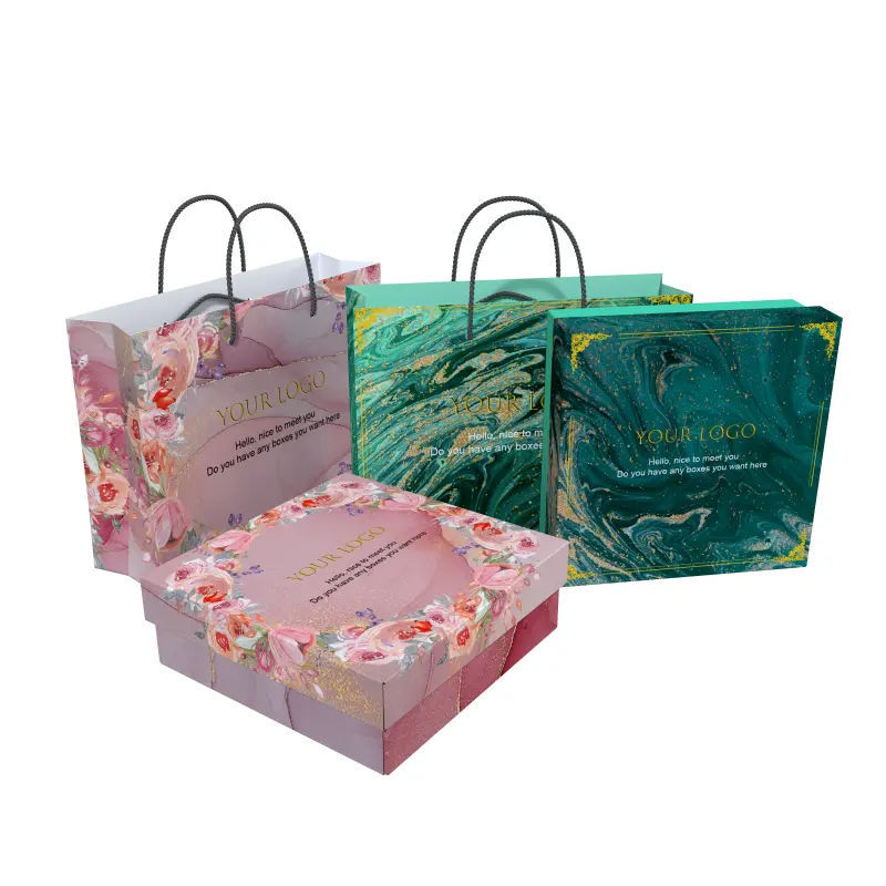Blumen papier Geschenk box Luxus Geschenkt üten für kleine Unternehmen Hochwertige Hochzeits geschenkt üte
