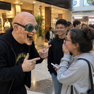 Máscara de Látex Realista de Cara Completa con Gafas Verdes, Aspecto Terrorífico y Boca Abierta para Disfraz de Halloween, Cosplay y Fiestas - Product Image 4