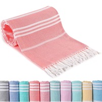 News Custom Design and Packaging 100% Cotton Turkish Beach Towels With Tassels Strong Water Absorption Sand Free