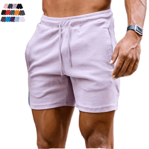 Pantalones Cortos Casuales de Algodón Grueso de 220 g/m² para Hombre, Talla Grande, con Estampado Floral, Transpirables, Estilo Urbano, Cintura Elástica con Cordón - Product Image 1