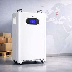 Batterie de secours domestique LiFePO4 15 kWh 51,2 V 300 Ah avec armoire de stockage sur pied à roulettes CAN RS485 CE Stock UE - Product Image 1