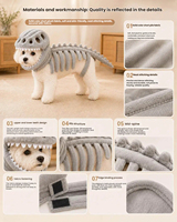 Costume de chien en peluche squelette de dinosaure, ensemble de tête de poupée amusante pour animaux de compagnie, idéal pour Halloween, pour petits et moyens chiens