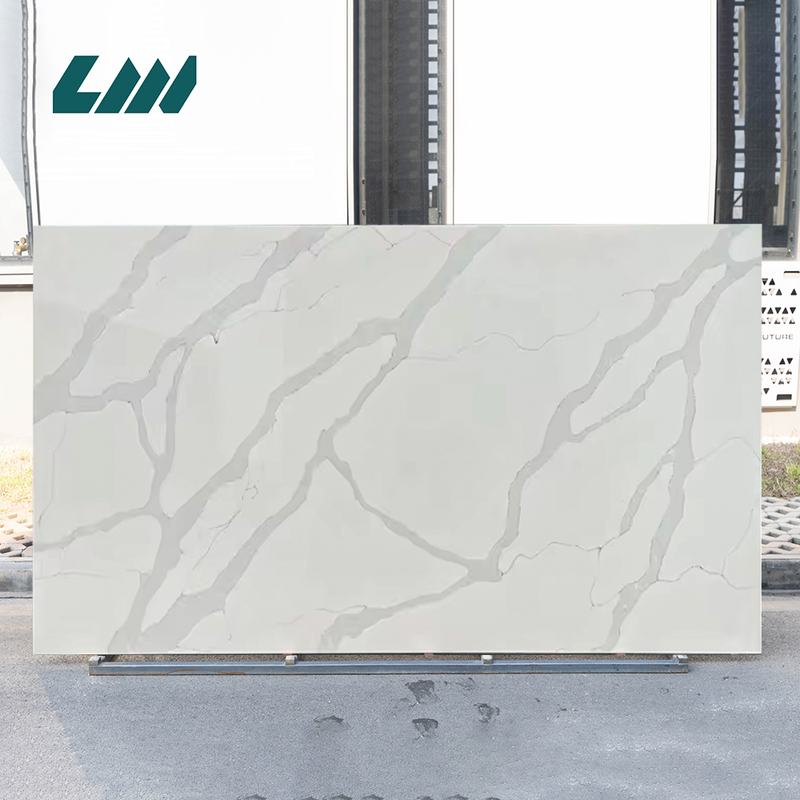 White Calacatta Quartz Stone Slab Countertop