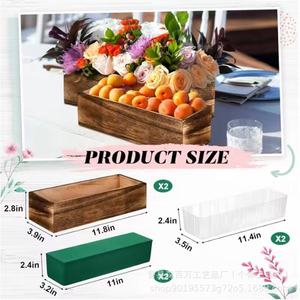 Jardinière rectangulaire rétro en bois de 6,8 cm de hauteur, vase de table polyvalent pour décoration de bureau ou de mariage - Product Image 4