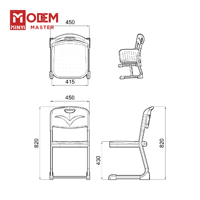 Chaise de bibliothèque en plastique MINYI RIDGE, vente chaude, pour étudiants, études, réunions, bureau, collège