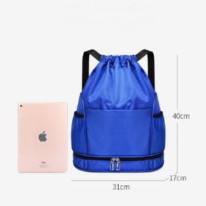 Sac à dos en polyester écologique personnalisé avec logo fournisseur, sac à cordon pour usage quotidien, sport, gym, natation, entraînement physique - Product Image 2