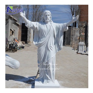 Décoration de jardin extérieure, statue religieuse catholique grandeur nature Pieta de Michelangelo, sculpture en marbre, sculpture de la Lamentation du Christ - Product Image 6