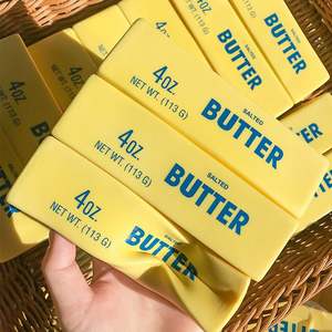 Yellow Milk Print Butter <b>Block</b> Squishy Food Soft Model Gift Craft for Kids 5-7 Years Made of PU Material Square <b>Shape</b> - Product Image 4