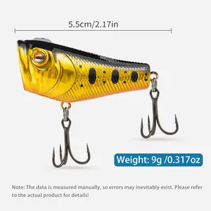 Lushawer Popper Topwater đi bộ con chó câu cá lurefloating 55mm 9g Mồi câu cá cho cá hồi <span class=keywords><strong>Bass</strong></span> wobblers nhân tạo nhựa - Product Image 2