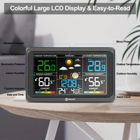 Stasiun Cuaca LCD Warna Indoor Outdoor YDD dan Sensor Luar Ruangan untuk Pemantauan Lingkungan Komersial