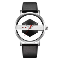 Nouvelle Montre en Alliage et Verre Quartz, Cadran 40mm, Aiguilles, Bracelet en PU, pour Homme, Haute Qualité, Tendance, Design Creux, Sport, Batterie 2 Ans, Boucle, Échelle