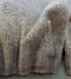 เสื้อถักแขนยาวมีซิปเสื้อแจ็กเก็ตผ้าขนแกะผ้าขนแกะคาร์ดิแกนสำหรับผู้ชาย KD - Product Image 5