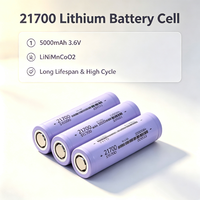 Batteries au lithium 21700 5000mAh 3.6V rechargeables de qualité A+ longue durée de vie et haute résistance aux cycles, batterie cylindrique au lithium-ion