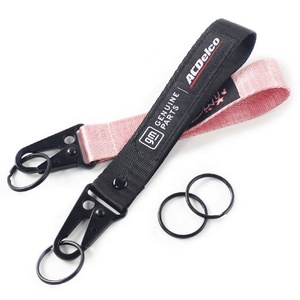 สายคล้องข้อมือแบบสั้นทำจากโพลีเอสเตอร์ปักโลโก้สำหรับใส่กุญแจสายคล้องมือแบบปรับแต่งได้สำหรับผู้หญิง - Product Image 4