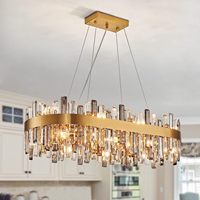 Lampes suspendues modernes Asfour Or Cristal K9 Pièces de lustre Éclairage Plafond Lustres de luxe en cristal