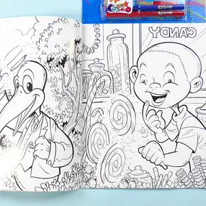 Child Coloring Book Professional Children Coloring Bulk Story Books Printing Service Custom Kids Cartoon Drawing Book With Pencil