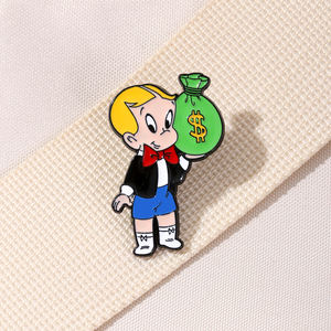 เข็มกลัดเคลือบลายการ์ตูนริชชี่ริชจาก YINI น่ารัก ทำจากโลหะ เหมาะสำหรับติดปกเสื้อ กระเป๋า เสื้อผ้า ขายส่ง - Product Image 3