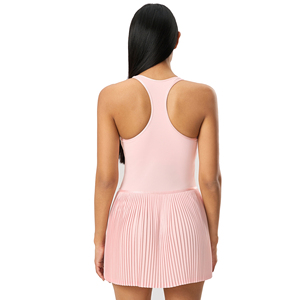 Robe de sport d'été plissée sans manches pour femmes soutien-gorge intégré respirant Polyester Tennis Yoga Wear OEM - Product Image 2