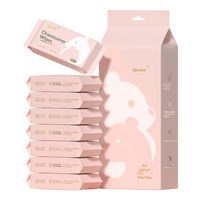 Mini Babydoekjes 8-pack Ongeparfumeerd Alcoholvrij Zacht voor de huid Hand- & mondreiniging Draagbare uittrekbare doekjes