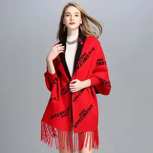 Most Popular Fashion European And American Style Color Printing Long Scarf With Sleeves Women's Sweater Shawl