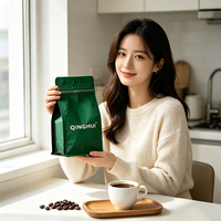 Sachet Doypack Personnalisé Refermable pour Grains de Café, Scellé sur Huit Côtés, Emballage pour Aliments pour Animaux de Compagnie