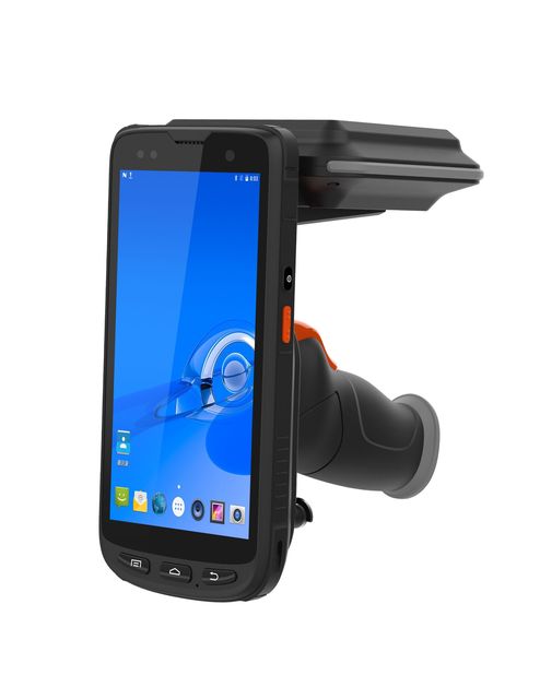 Industrial Rugged Handheld Computer Long Range NFC 2D QR Code UHF RFID Scanner Android 10.0 5.5-inch Display 4800mAh Battery