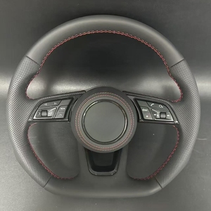Volante de cuero adecuado para <span class=keywords><strong>Audi</strong></span> A3 A4 B9 9,5 RS3 S3 RS4 S4 A5 S5 A6 A7 A8 Q3 Q5 Q7 B9 R8 con botones y paletas de cambio - Product Image 6