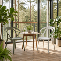 Fauteuil empilable moderne en PP avec dossier ergonomique incurvé, idéal pour restaurants, cafés, centres commerciaux – Vente en gros