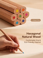 12 mini crayons de couleur en bois naturel, tube hexagonal en kraft, non toxiques, écologiques, cadeau pour enfants, rentrée scolaire, logo personnalisé, OEM, en gros