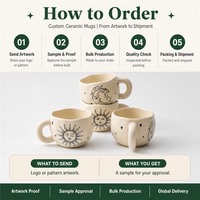 Tasse à café en céramique personnalisée avec logo, motif soleil, lune et étoiles, finition mate, pour la maison, la cuisine, le café, le bureau, les boutiques de cadeaux