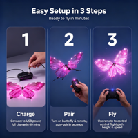 Drone Papillon Bionique Magique pour Mariage, Contrôle à Distance, Effets LED Dynamiques, Dispositif Réaliste pour Cérémonies Nuptiales