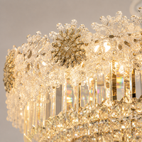 Lustre GRSD de luxe, petit, multi-couches, en verre et cristal, à LED dimmable, pour villa, salon, suites d'hôtel, chambre à coucher