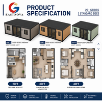Maison conteneur extensible de 20 pieds, préfabriquée et modulaire, personnalisable, pour habitation familiale, logement annexe ou bâtiment résidentiel temporaire