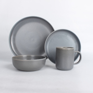 Service de vaisselle en céramique couleur unie Mat Morandi, crème, <span class=keywords><strong>gris</strong></span> <span class=keywords><strong>clair</strong></span>, <span class=keywords><strong>gris</strong></span> foncé, 3 tons, assiettes empilables, bols, tasses, vaisselle de table - Product Image 2