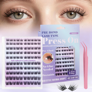 <span class=keywords><strong>Pestañas</strong></span> Postizas Autoadhesivas Personalizadas, Sin <span class=keywords><strong>Pegamento</strong></span>, Suaves, Reutilizables, Sin Necesidad de <span class=keywords><strong>Pegamento</strong></span>, <span class=keywords><strong>Pestañas</strong></span> en Tira - Product Image 1
