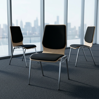 Chaise de conférence de bureau ergonomique empilable en contreplaqué au design moderne et confortable pour usage commercial