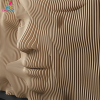 Décoration de salon, art mural en bois découpé au laser, grand art mural en bois gravé, art mural paramétrique en bois