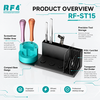 Boîte de rangement en métal multifonctionnelle RF-ST15, support rotatif à 360 degrés pour tournevis, espace de rangement vertical