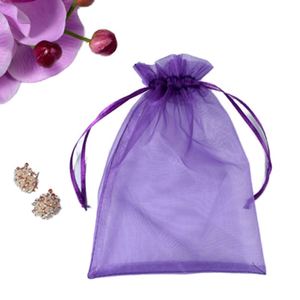 Pochette en organza satinée personnalisable pour bijoux, mini sac à cordon en maille gaufrée, emballage cadeau personnalisé avec logo, sérigraphie - Product Image 6