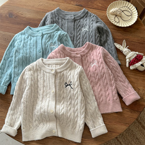Tongxingyuan Girls Knitted <b>Cardigan</b> Autumn Spring Soft Full Sleeve Single Breasted Sweater Coat - Product Image 4