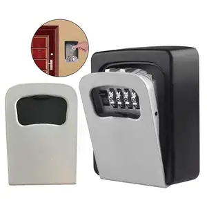 Aluminum wall mounted key safe box combination lock car key storage box for home outdoor