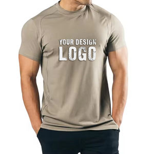 T-shirts pour hommes respirants à séchage rapide pour la salle de sport, entraînement, décontractés, couleur unie, fitness, course à pied, sport, vente chaude - Product Image 1