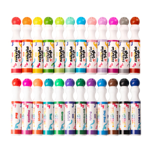 描画マーカーペン アートペイント 24色 水洗い可能 消せる 子供用お絵かきおもちゃ 10mm スポンジドット プラスチック紙インク ダバー 卸売 - Product Image 3